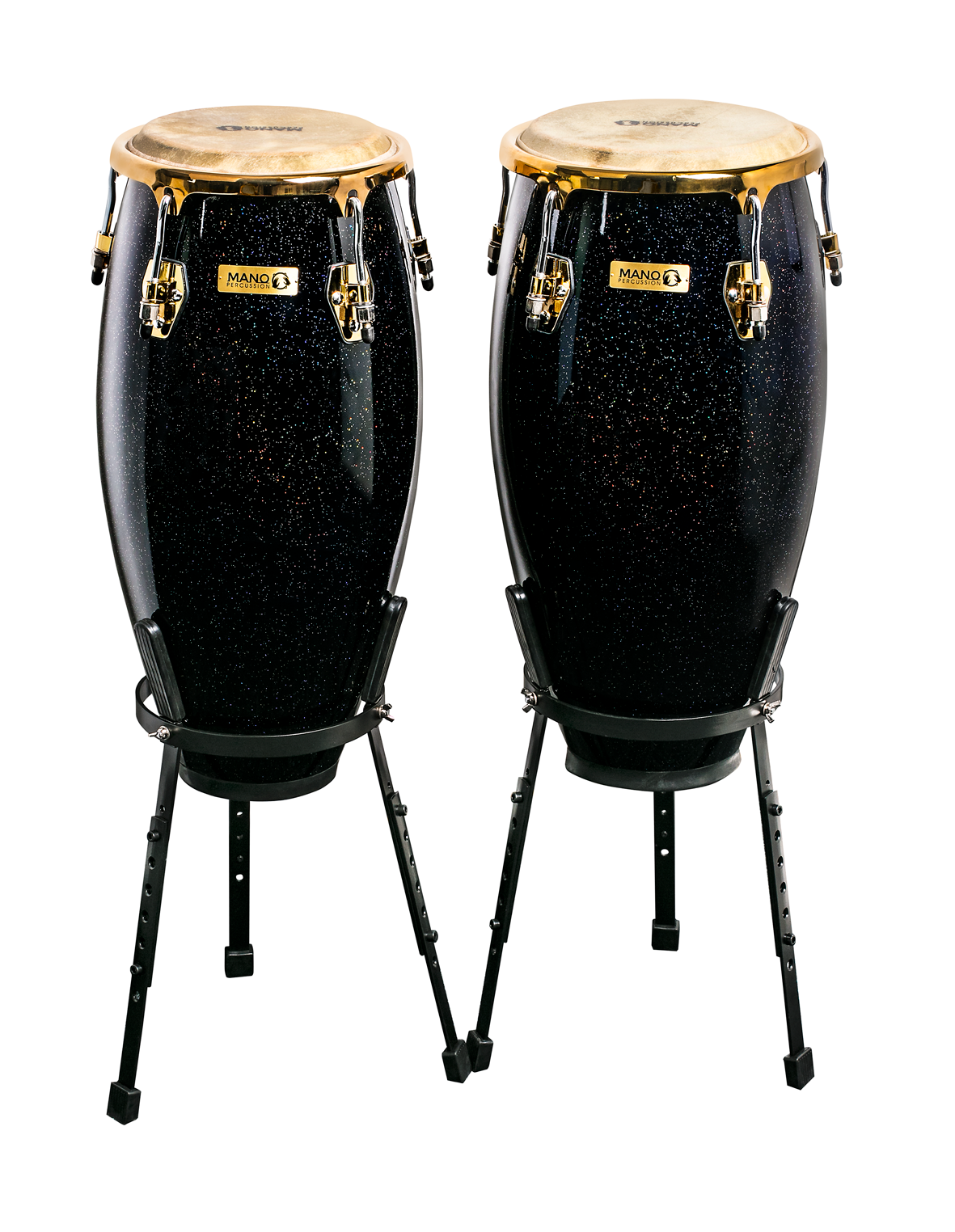 Mano Percussion | MP1645BKS | Congas with Stands | Black Sparkle Mano Percussion | MP1645BKS | Congas with Stands | Black Sparkle